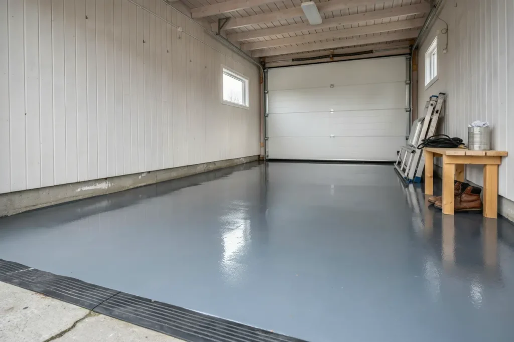epoxim lning och l ggning av epoxigolv i garage i skokloster b lsta